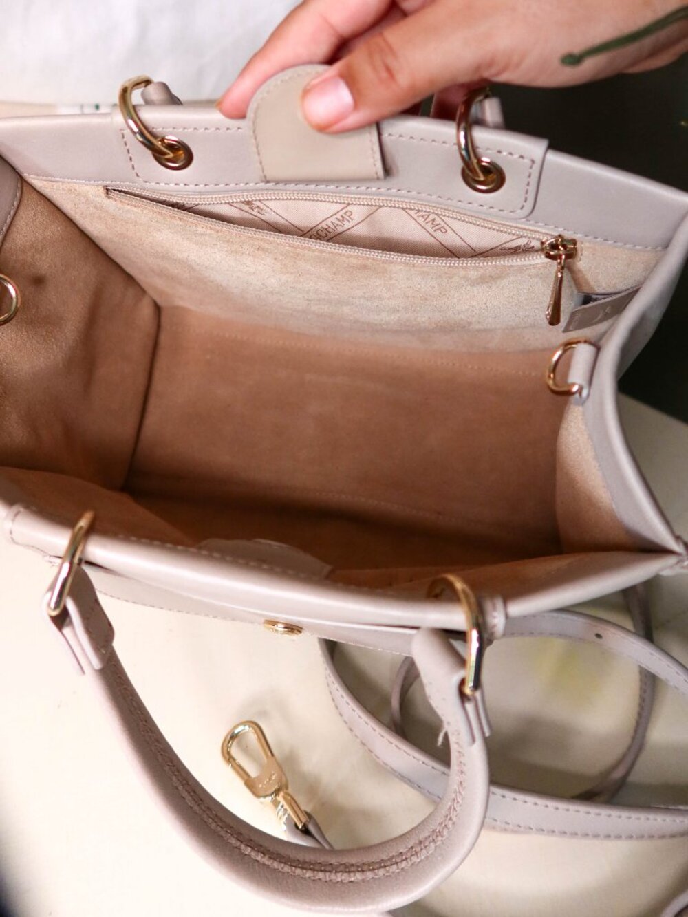 Longchamp Cabas Small Leather Handbag Tote in Clay | Preloved Very Good w Box - Picture 14 of 15